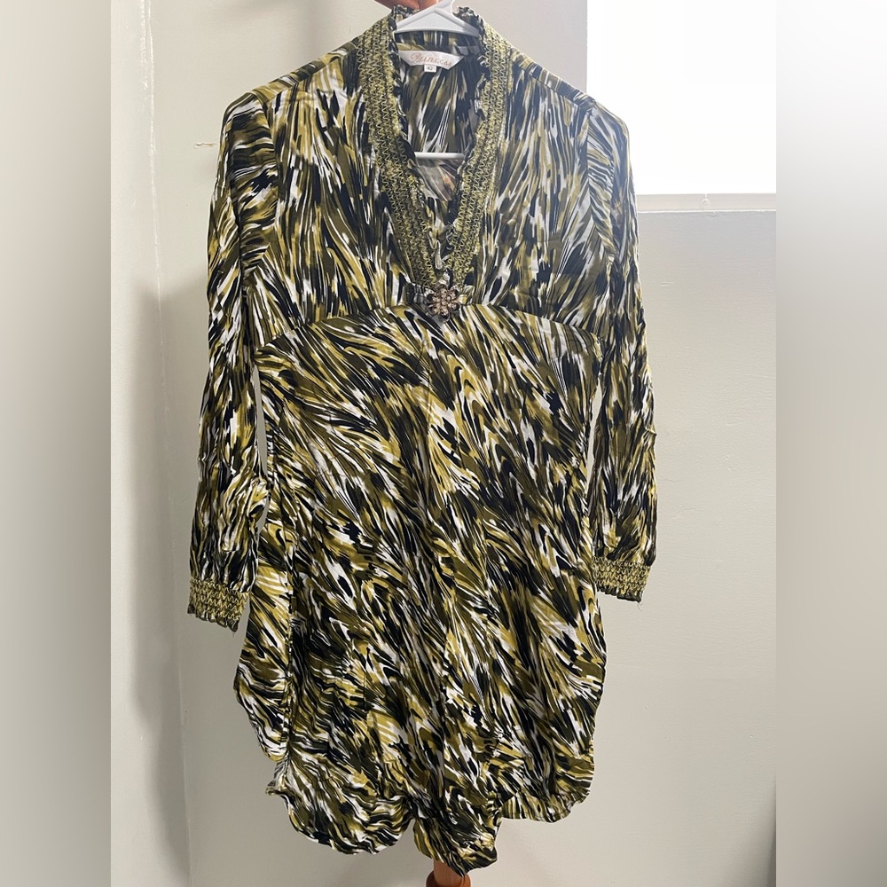 Prince Black, Yellow, and White Patterned Top